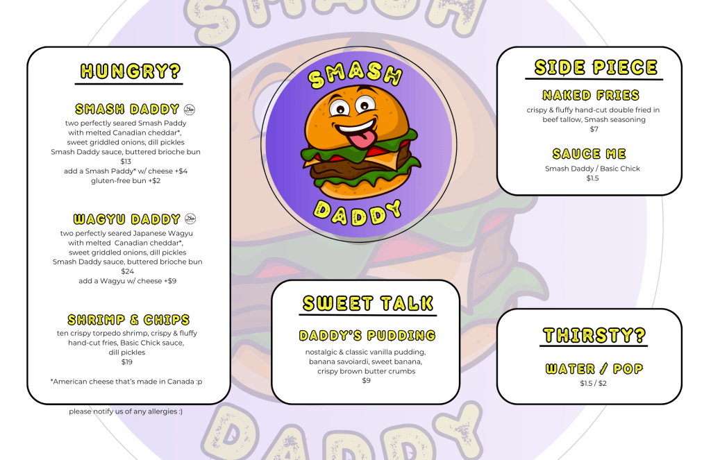 smash daddy making the Best burger in Ottawa Toronto and best fries in Ottawa, Umbrella Burger, All Out Burger, G burger, Gitanes burger, Burger Factory. smash daddy ottawa, smash burger ottawa, best smash burger ottawa. best place for food near me, best burger in ottawa, restaurants near me, burgers near me, burger near me. smashburger near me, places to eat near me, restaurants byward, best smash burgers. byward market restaurants, best burgers ottawa, smash burger near me, halal burger, ottawa halal burgers, ottawa burgers near me. Little italy restaurants, kanata restaurants, bell's corners restaurants, downtown restaurants. burger drops, matty patty rosie burgers burger priest